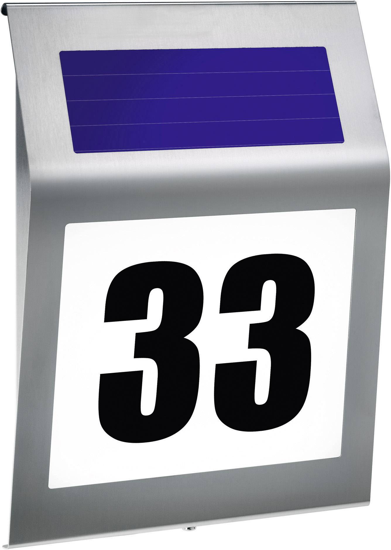 Esotec Style 102031 Solar-powered illuminated house numbers Warm white, Cool white Stainless steel
