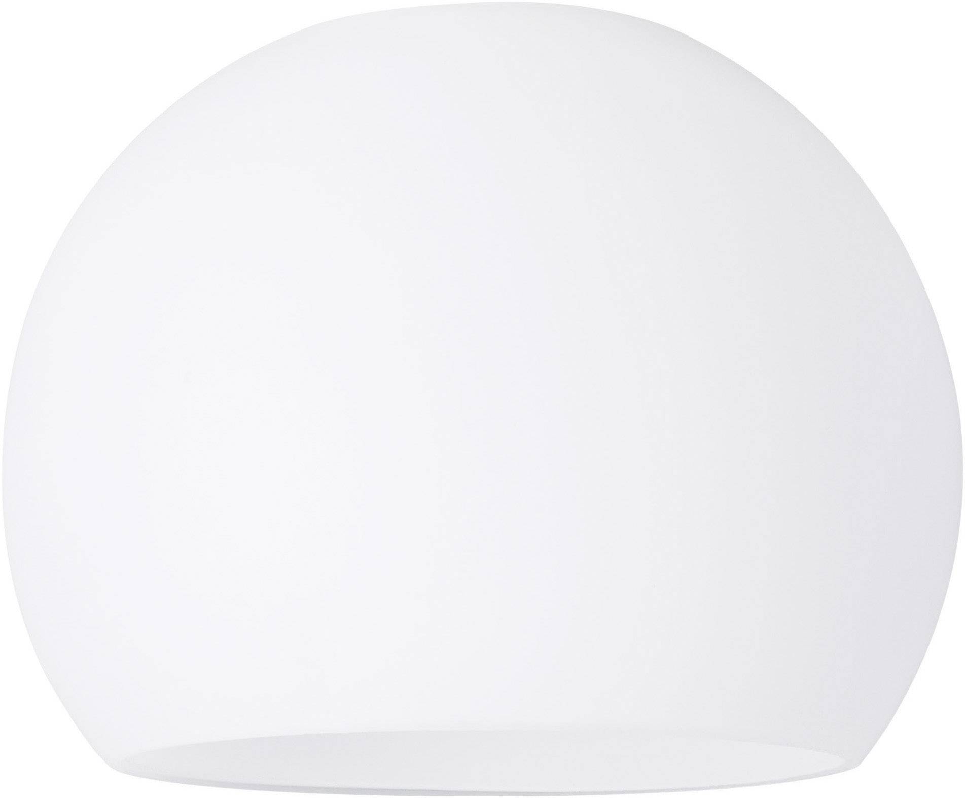 A round, white lamp with a smooth, matte surface.