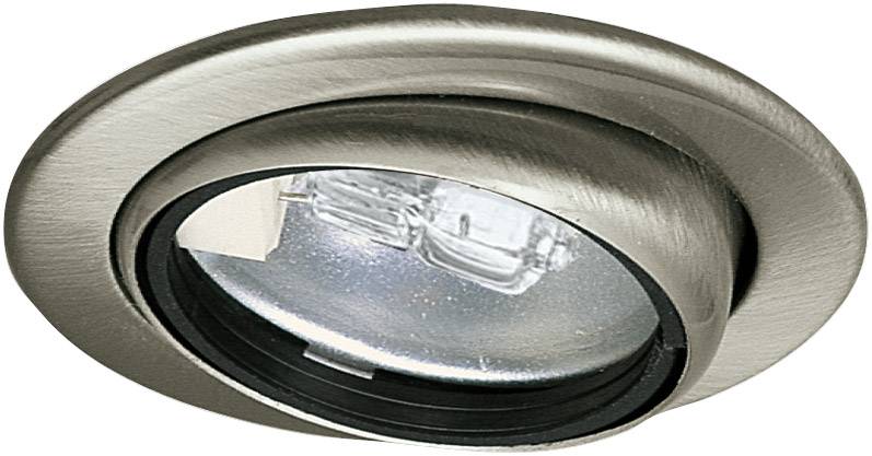 Brushed metal ceiling spotlights with glass lens, designed for interior lighting.