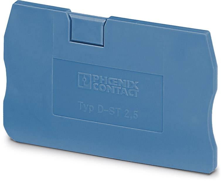 Blue insulation cover by Phoenix Contact, type D-ST 2.5, for electrical terminal blocks.