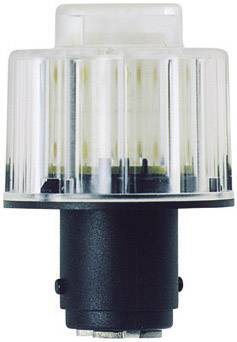 Transparent cylindrical light fitting with a black base, commonly used in technical or industrial settings.