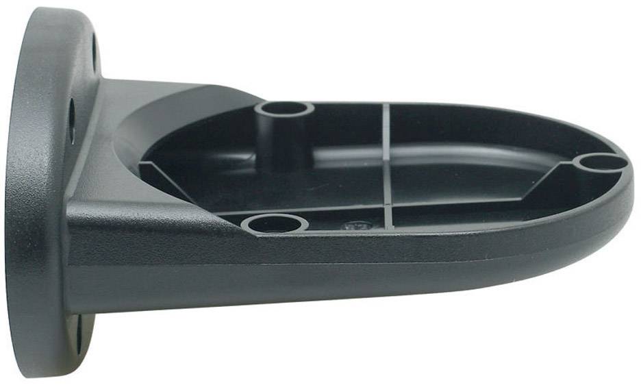 Black plastic wall mount with an oval base and three screw holes for mounting.