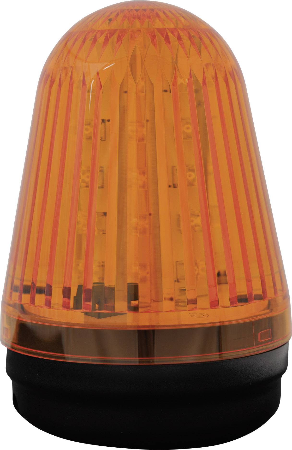 An orange LED warning light with a cylindrical shape, suitable for safety or emergency situations.