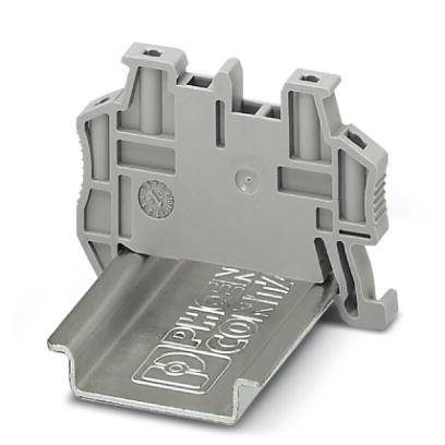 Grey plastic mounting bracket in a rectangular shape with a distinctive design, suitable for attaching devices or components.