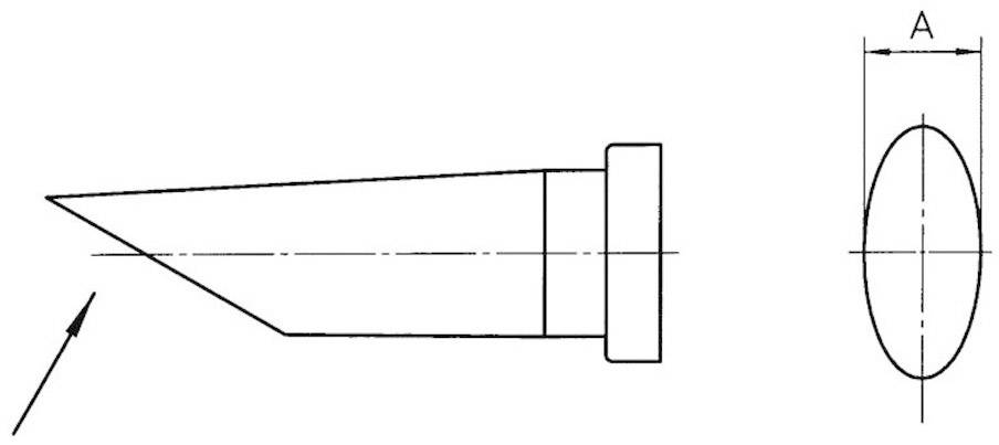 Weller LT-CC Soldering tip Round, long, bevelled Tip size 3.2 mm Content 1 pc(s)