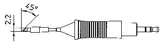 Weller RT7 Soldering tip Knife-tip 45° Tip size 2.2 mm Content 1 pc(s)