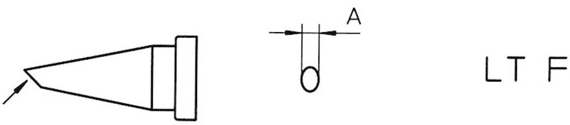 'Welding Tips - Soldering Attachments' with technical diagram, showing side view and section marking A. Text: 'L T F'.