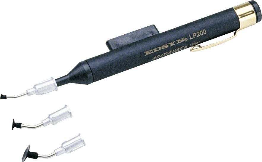 An anti-static soldering iron with a stand and three interchangeable tips, suitable for precise electronic work.