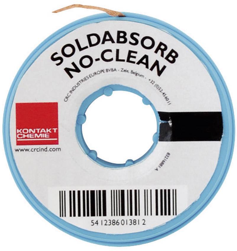 Roll of solder removal braid, labelled 'SOLDABSORB NO-CLEAN' with brand logo 'Kontakt Chemie'.