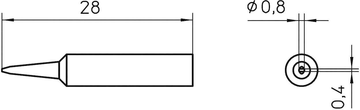 Weller XNT H Soldering tip Chisel-shaped Tip size 0.8 mm Content 1 pc(s)