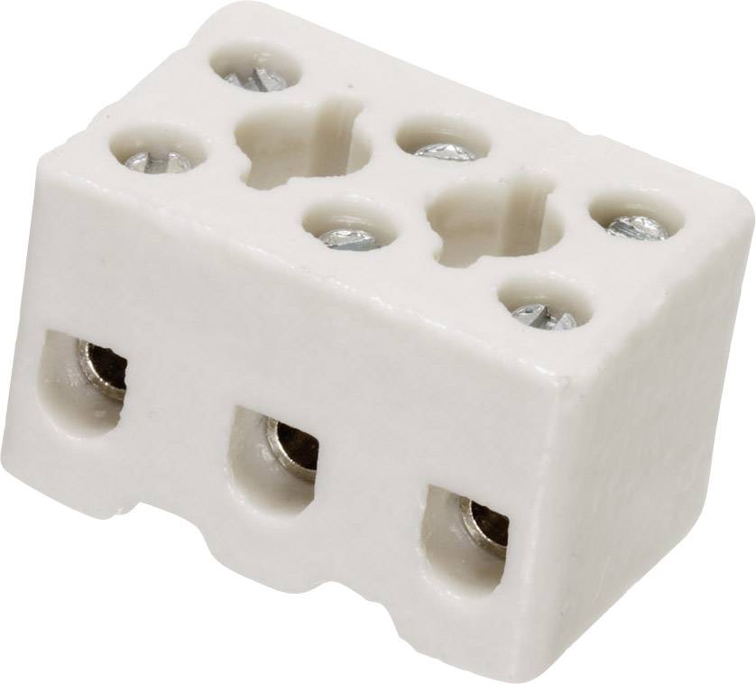 Adels-Contact 41 22 03 Ceramic connector flexible: -2.5 mm² fixed: -2.5 mm² Number of pins: 3 White