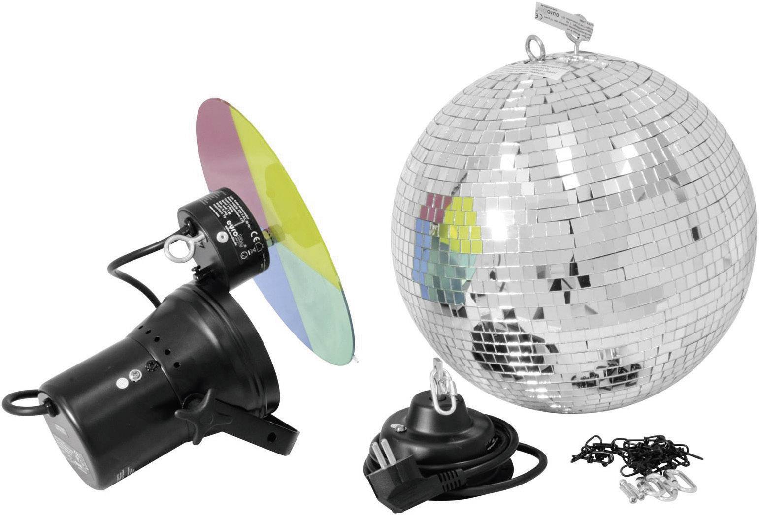 Eurolite 50101860 HV halogen Mirror ball set incl. motor, incl. colour gels 30 cm