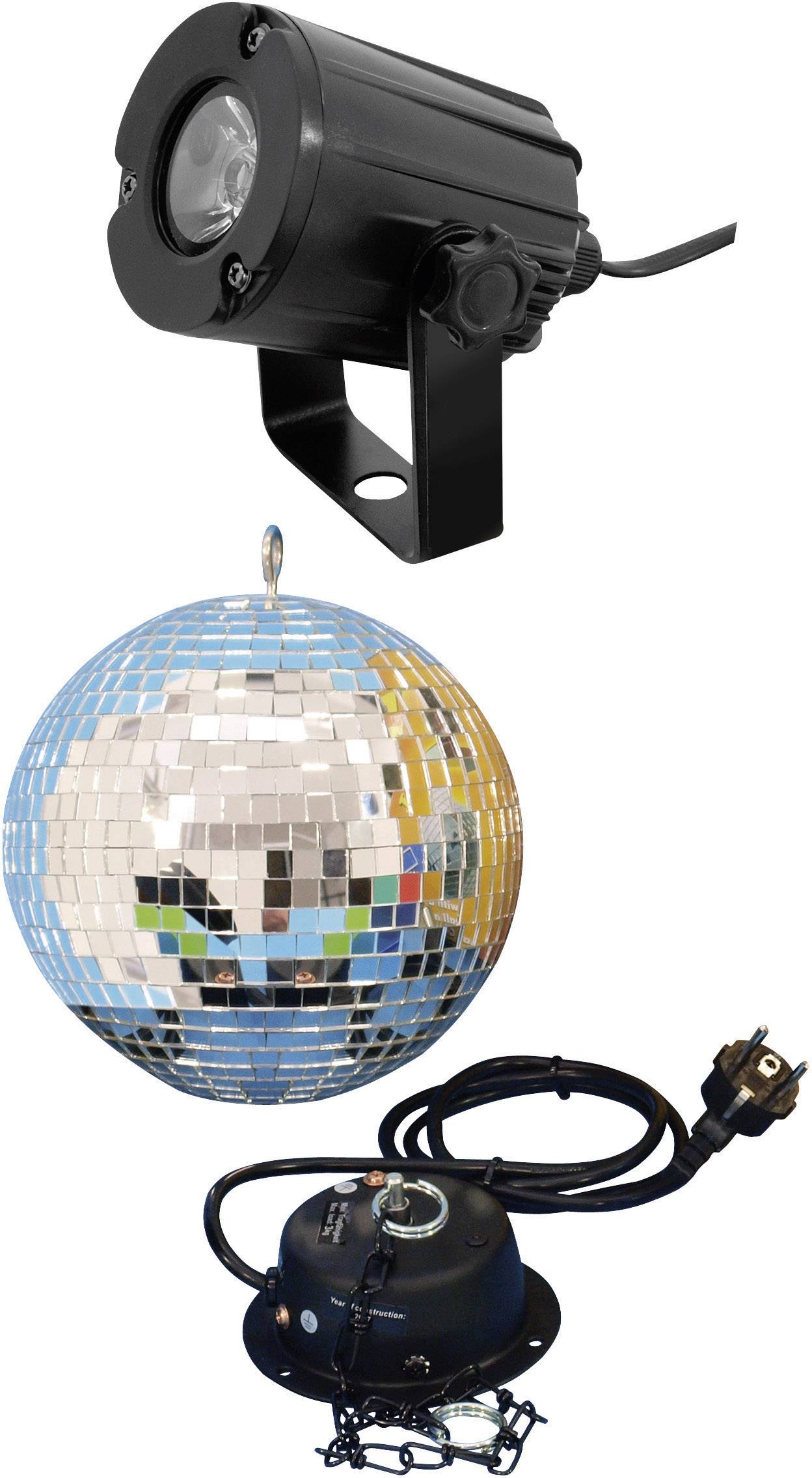 Eurolite 50101856 LED (monochrome) Mirror ball set incl. LED lighting, incl. motor 20 cm