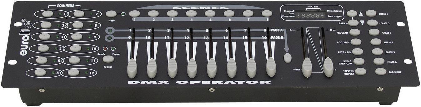 Eurolite DMX Operator 192 DMX controller 16-channel 19" rack mount, Music control