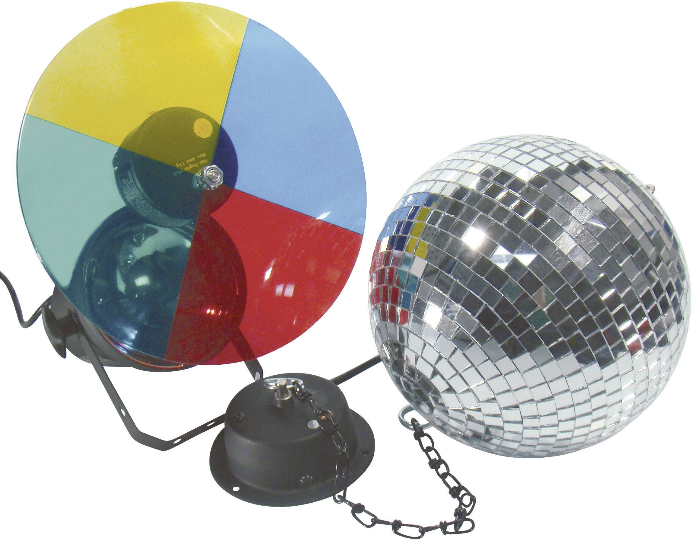 Eurolite 50101855 HV halogen Mirror ball set incl. motor, incl. colour gels 20 cm