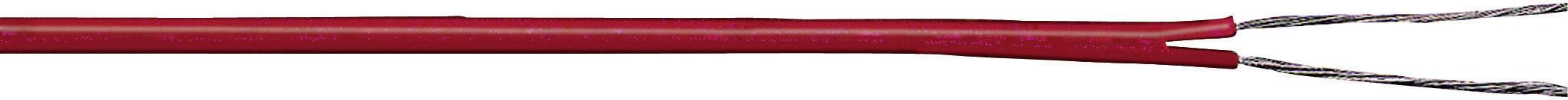 A red PVC-insulated electrical cable with exposed copper wire at one end.