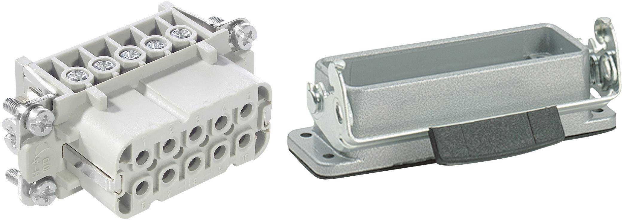 A rectangular electrical connector with screw terminals and a metal enclosure. Suitable for industrial applications.