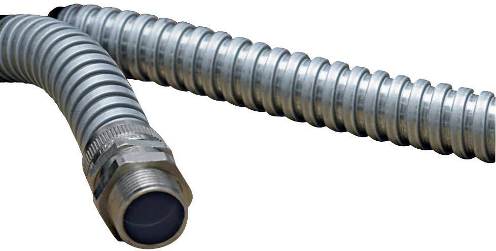 Flexible metal conduit with threaded connection, used in installations for the protection and routing of cables.