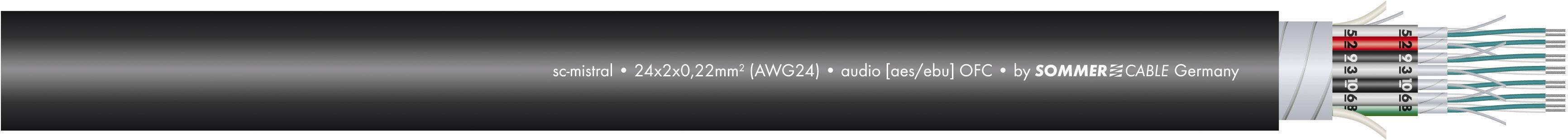 Sommer Cable 100-0101-08 Multicore cable 8 x 2 x 0.22 mm² Black Sold per metre