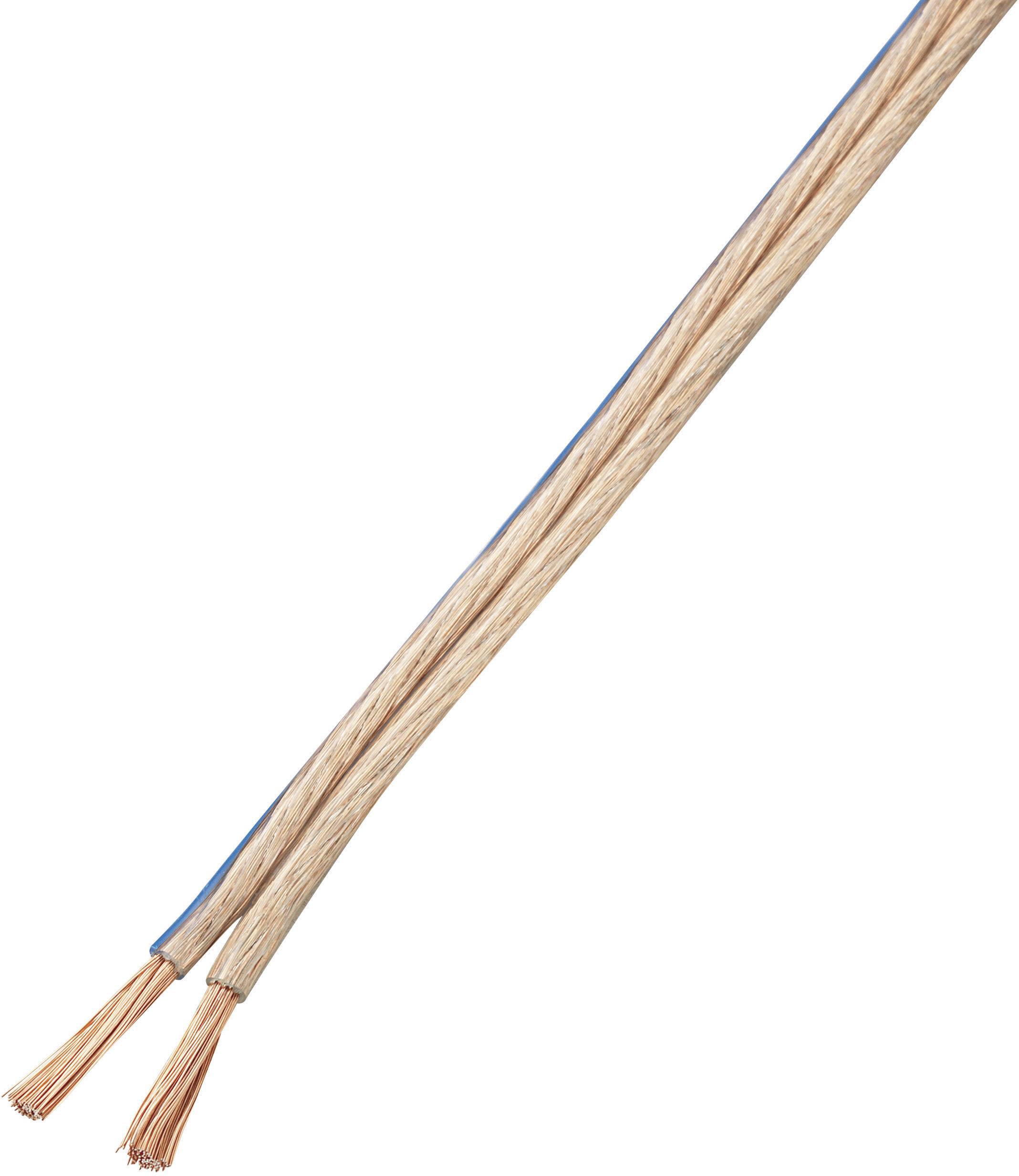 A copper cable with two open ends. One of the conductors is surrounded by blue insulation. Ideal for electrical connections.