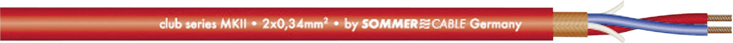 Sommer Cable 200-0053 Microphone cable 2 x 0.34 mm² Red Sold per metre