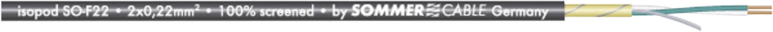 Sommer Cable 200-0401 Audio cable 2 x 0.22 mm² Black Sold per metre