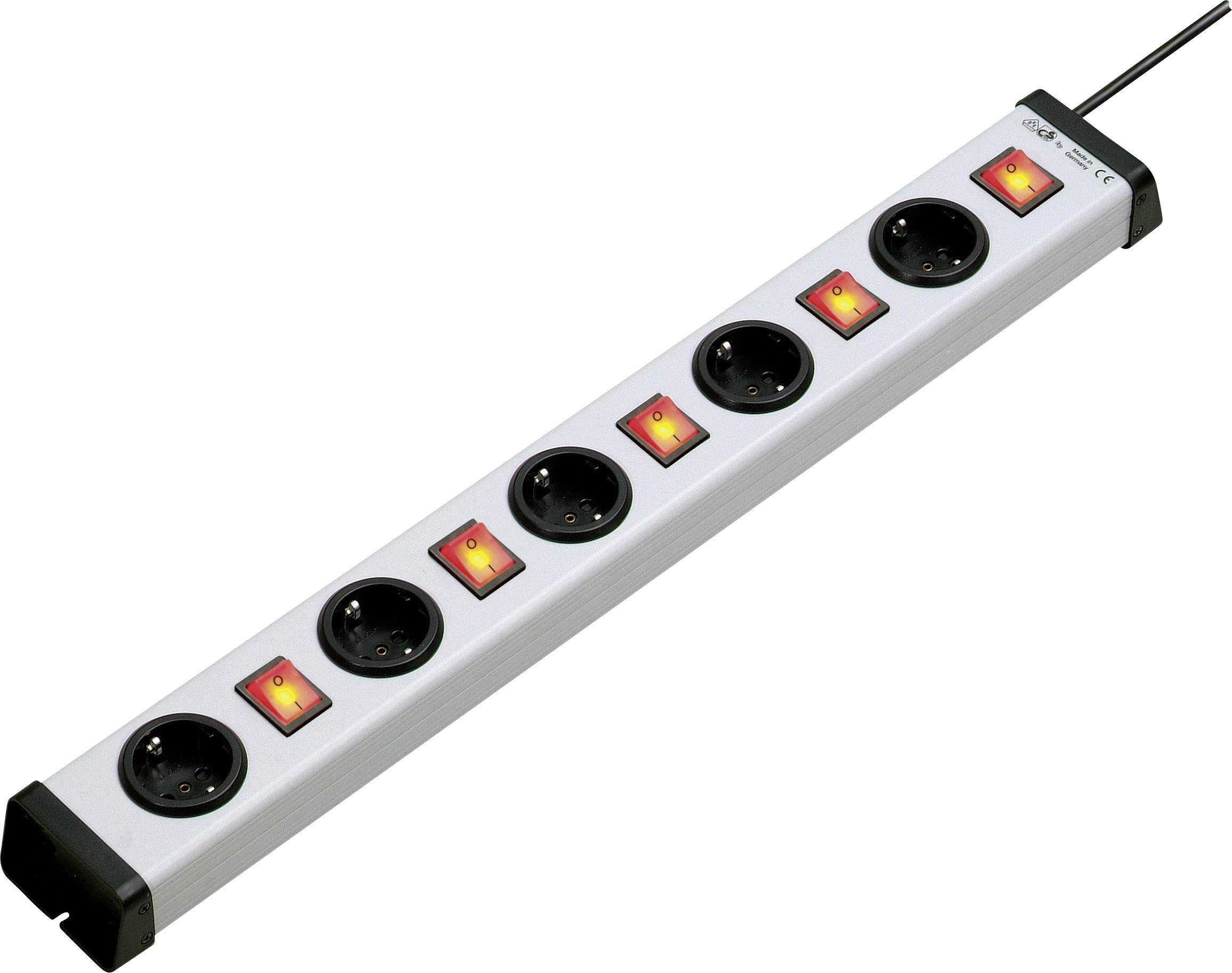 Ehmann 0202x00052301 Power strip (+ switch) 5x Grey, Black PG connector 1 pc(s)