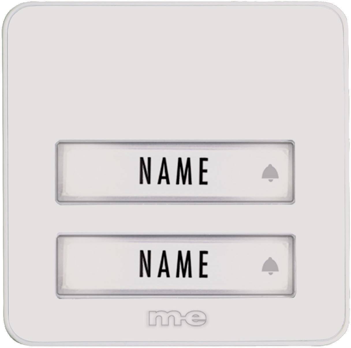 Two intercom panels with the text 'Name', with a small bell icon underneath.