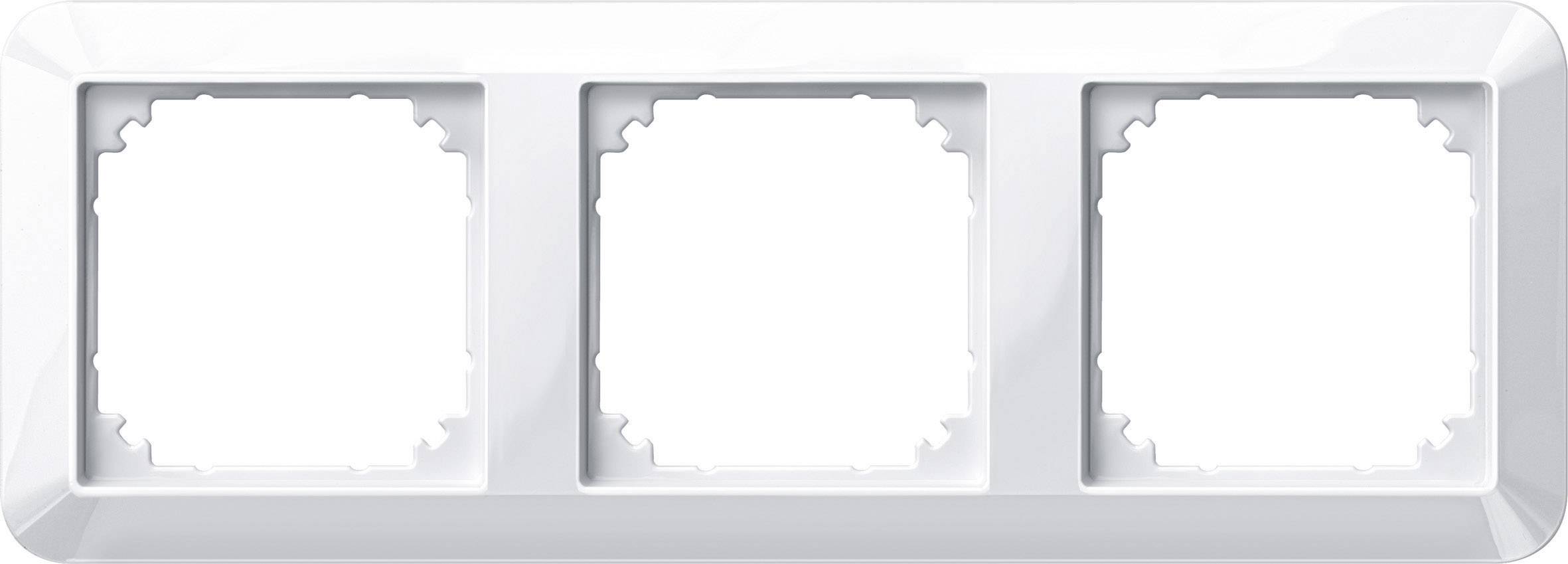Merten 3x Frame 1-M, System M Polar white glossy 389319