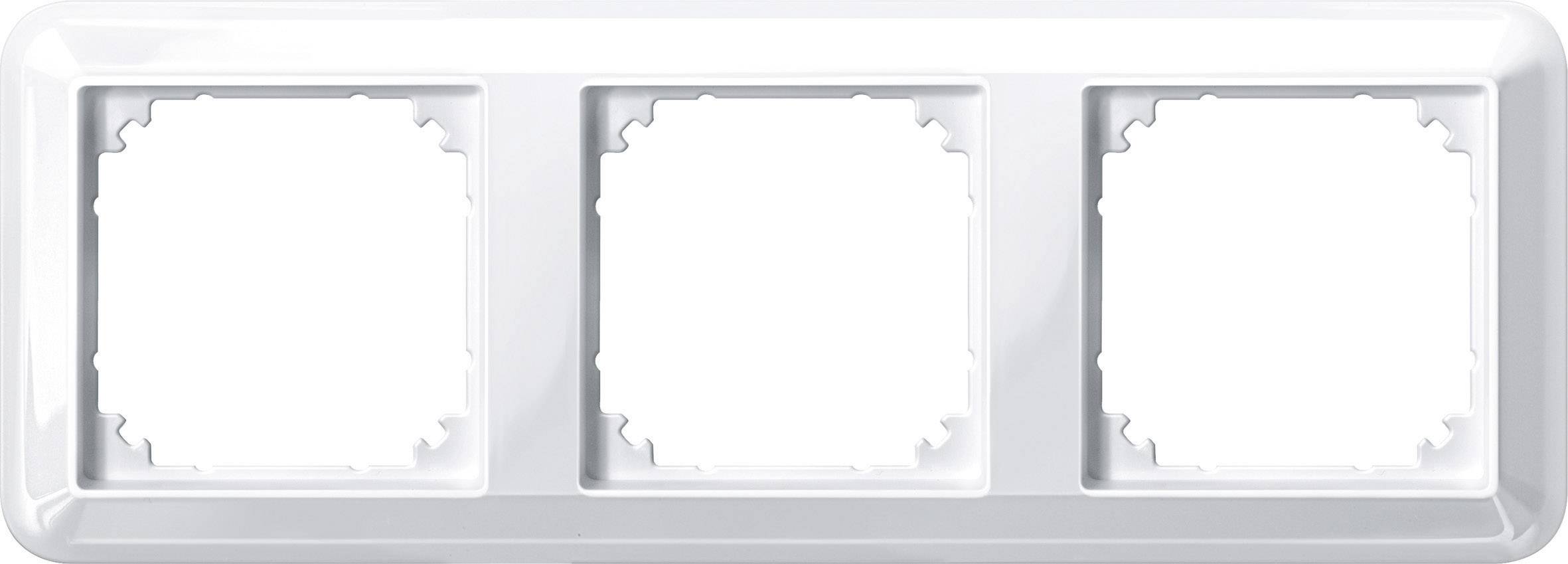 Merten 3x Frame Atelier-M Polar white glossy 388319