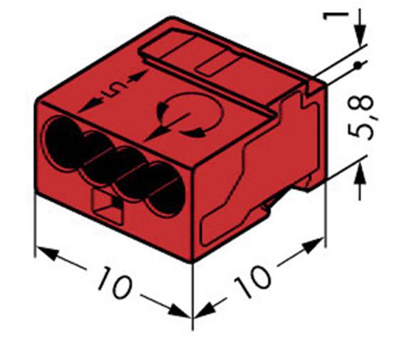Screw terminal fixed: -0.8 mm² Number of pins: 4 WAGO Red
