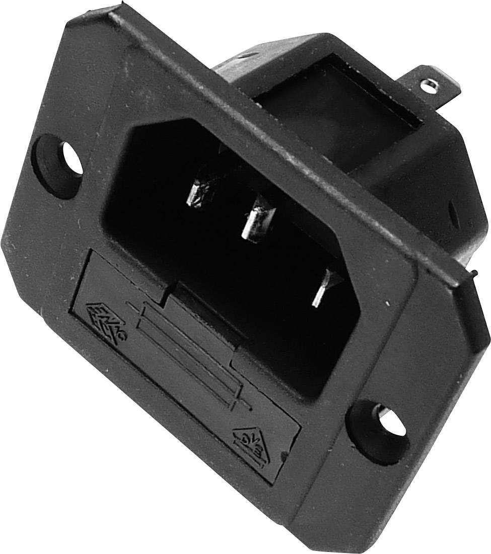 Martin Kaiser 750/sw IEC connector 750 Plug, vertical mount Total number of pins: 2 + PE 6.3 A Black 1 pc(s)