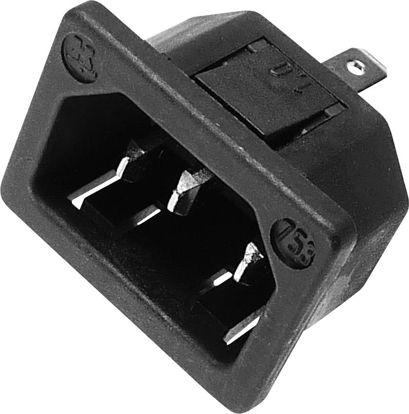 Kaiser 753/sw IEC connector 753 Plug, vertical mount Total number of pins: 2 + PE 10 A Black 1 pc(s)