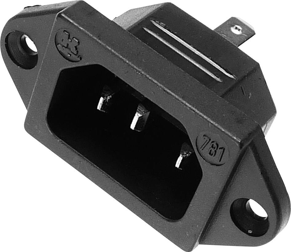 Martin Kaiser 781/SW IEC connector Plug, vertical mount Total number of pins: 2 + PE 10 A Black