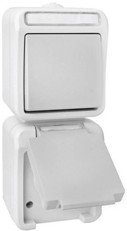 Peranova 102441 Wet room switch product range Switch/socket combo Pera Light grey, Dark grey