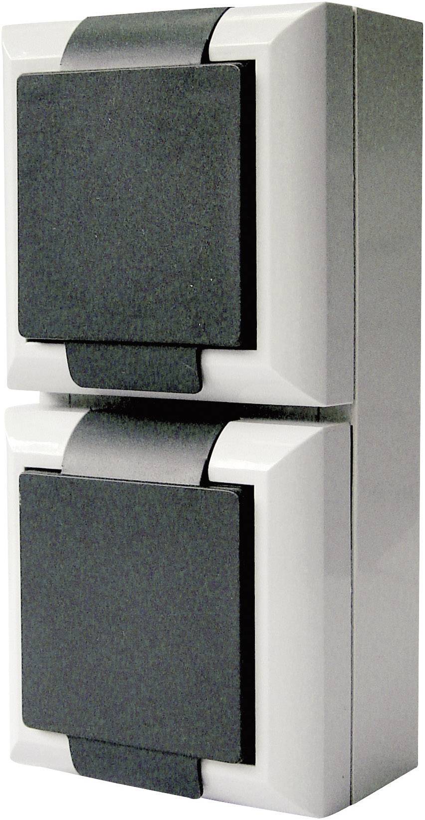 GAO 9170 Wet room switch product range Two gang socket Business-Line Grey