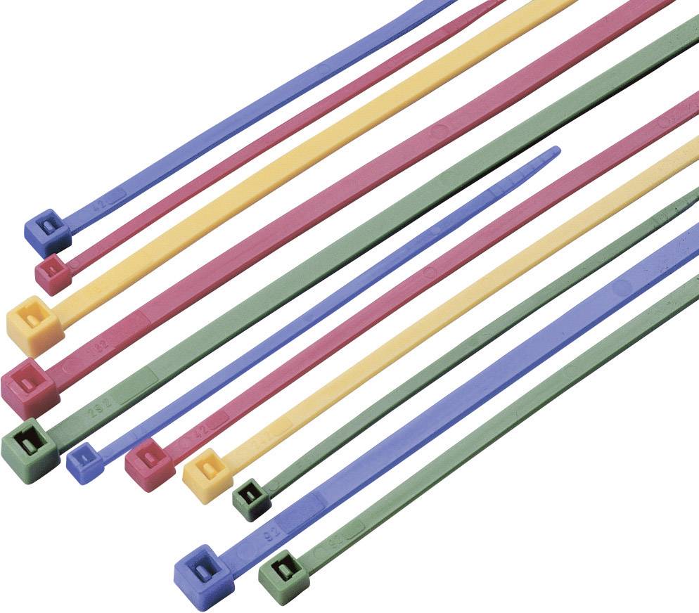 TRU COMPONENTS TC-11919648 Cable tie 100 x 2.5 mm, 203 x 2.5 mm, 292 x 3.6 mm Green, Red, Blue, Yellow 100 pc(s)