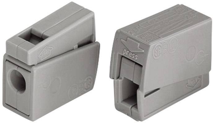 WAGO 51196504 EUCHTENKLEMME Lamp terminal flexible: 0.5-2.5 mm² fixed: 0.5-2.5 mm² Number of pins: 2 15 pc(s) Grey