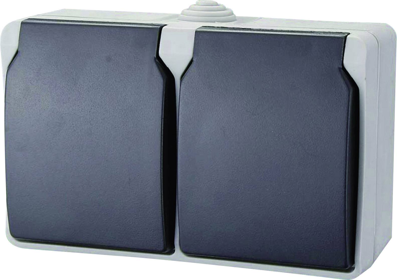 GAO 9872 Wet room switch product range Two gang socket Standard Grey 1 pc(s)