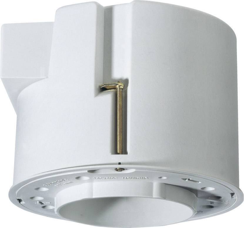 White round ceiling mount, mountable with screws, suitable for installing smoke detectors or lights in indoor spaces.