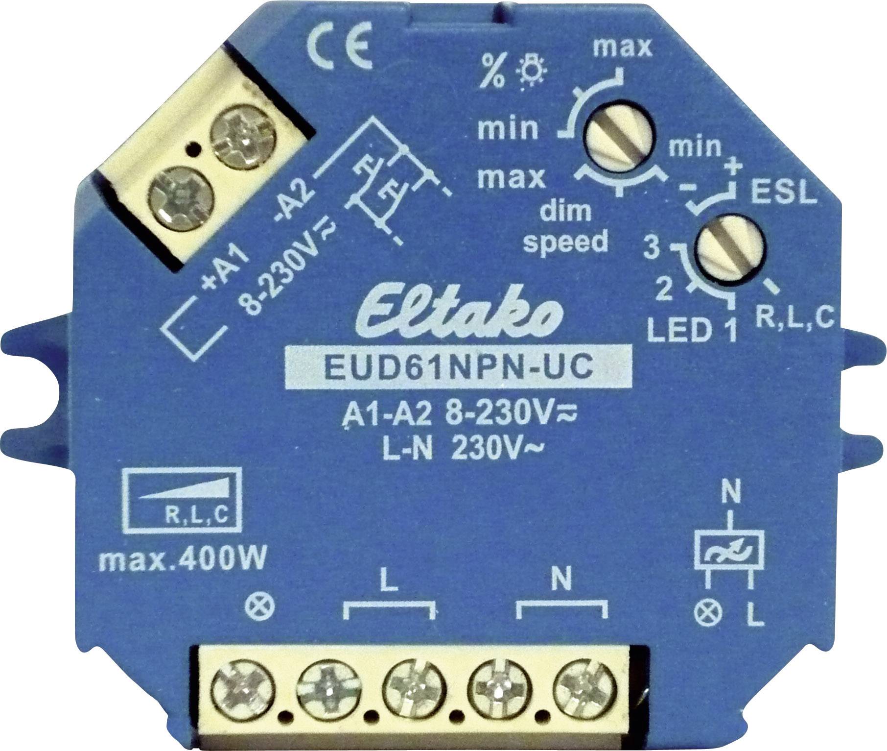 Eltako 61100801 Surface-mount dimmer, Flush-mount dimmer Suitable for light bulbs: Light bulb, Energy saving bulb, Halogen lamp