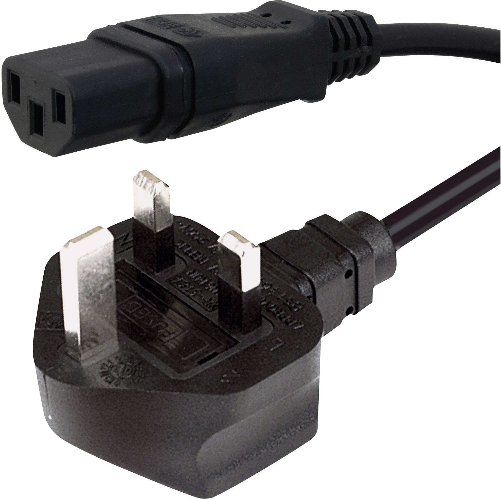 An IEC cold appliance cable with a three-pin plug for connection to a power socket and a compatible connector for devices.