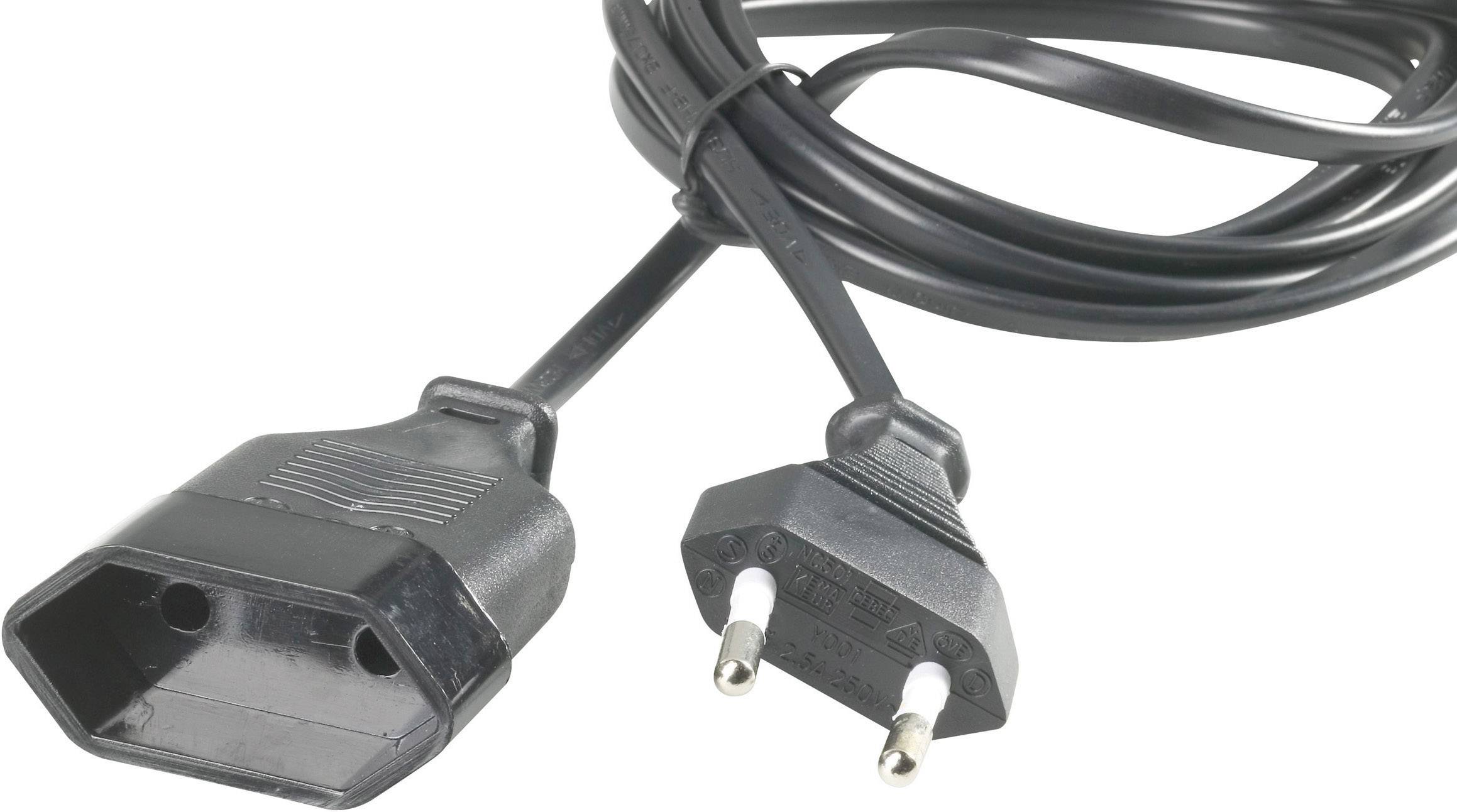 Kopp 1456.0509.2 Current Cable extension Black 5.00 m H03VVH2-F 2X 0,75 mm²