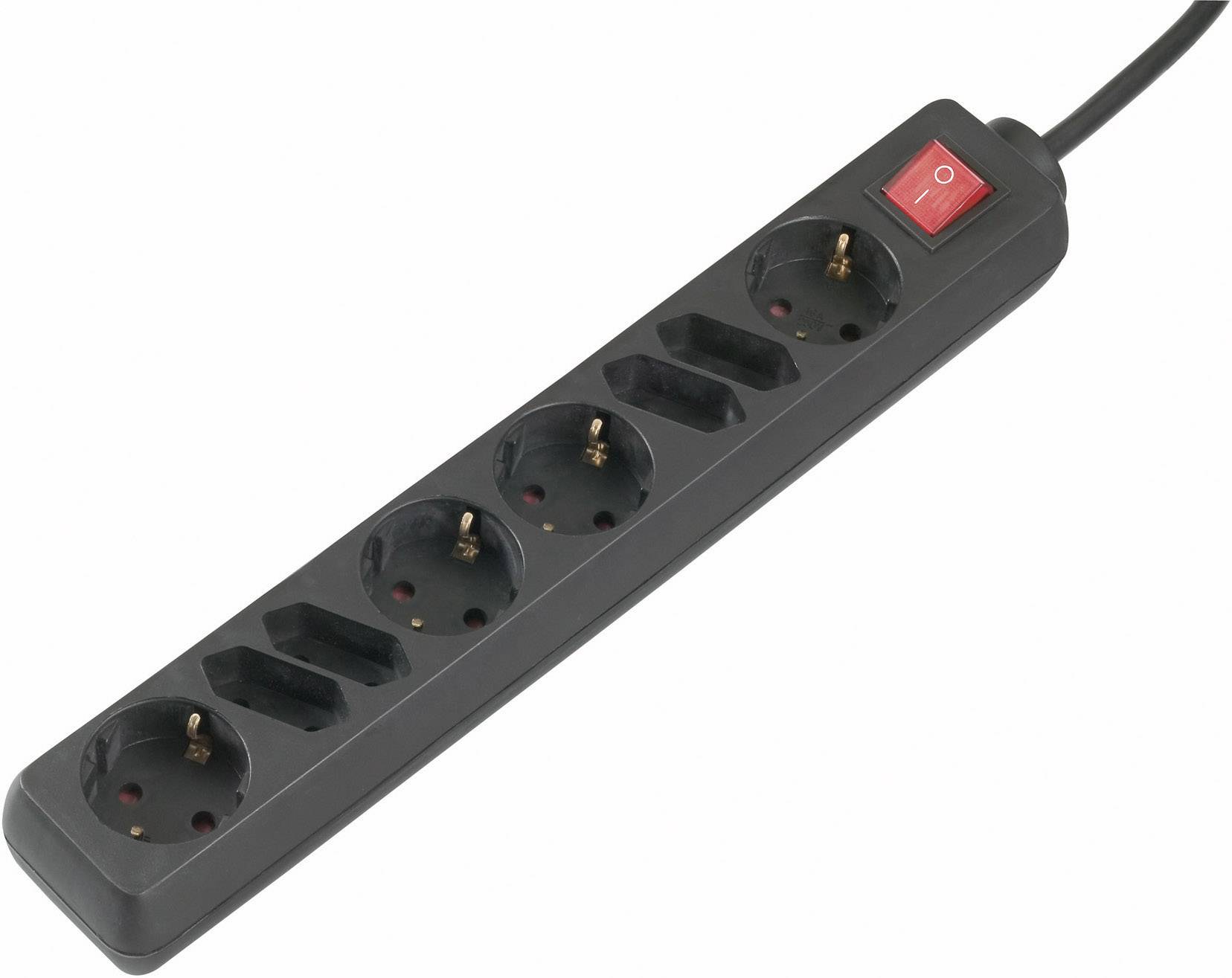 GAO 0245 Power strip (+ switch) 8x Black PG connector 1 pc(s)