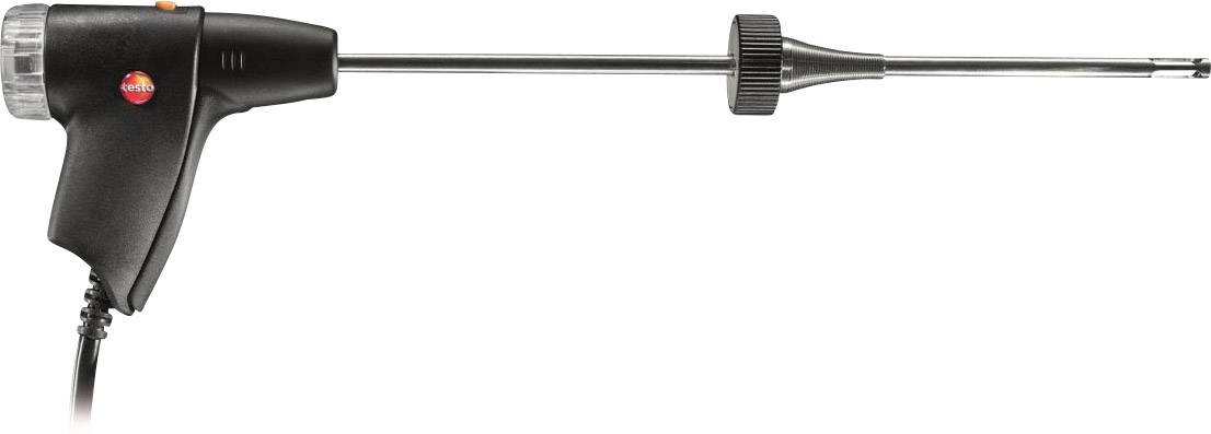 Endoscope with a slender, long shaft and black handle. Used for inspecting hard-to-reach areas.