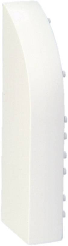 A white, rounded plastic block with side indentations.