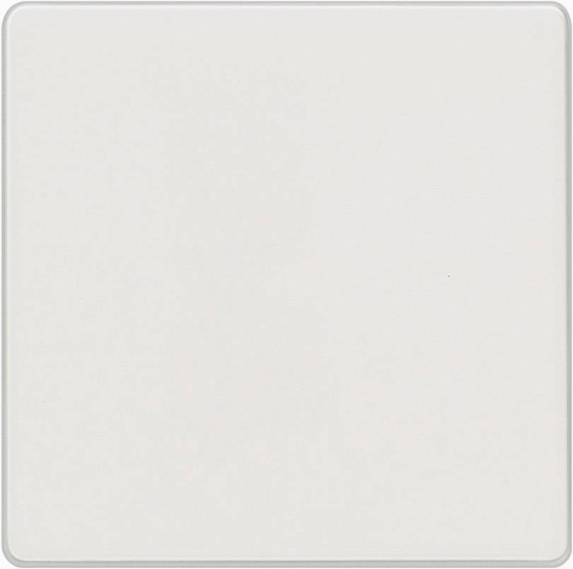A plain, square white ceramic tile fragment with a smooth, matte surface and rounded corners.