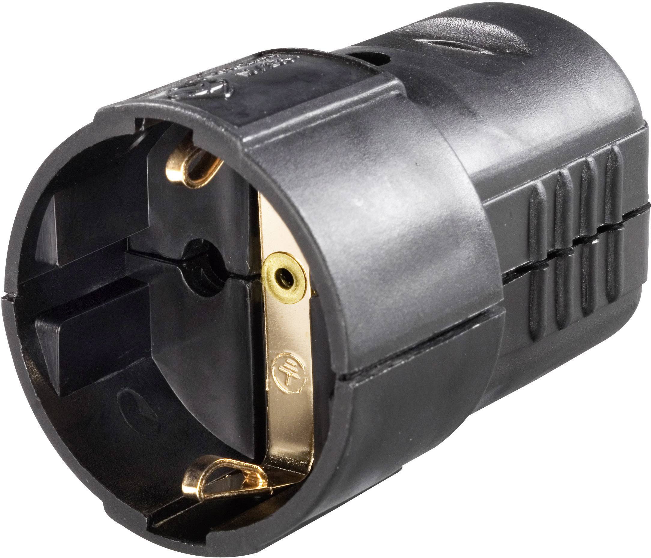 GAO 627798 Safety mains socket Plastic 230 V Black IP20