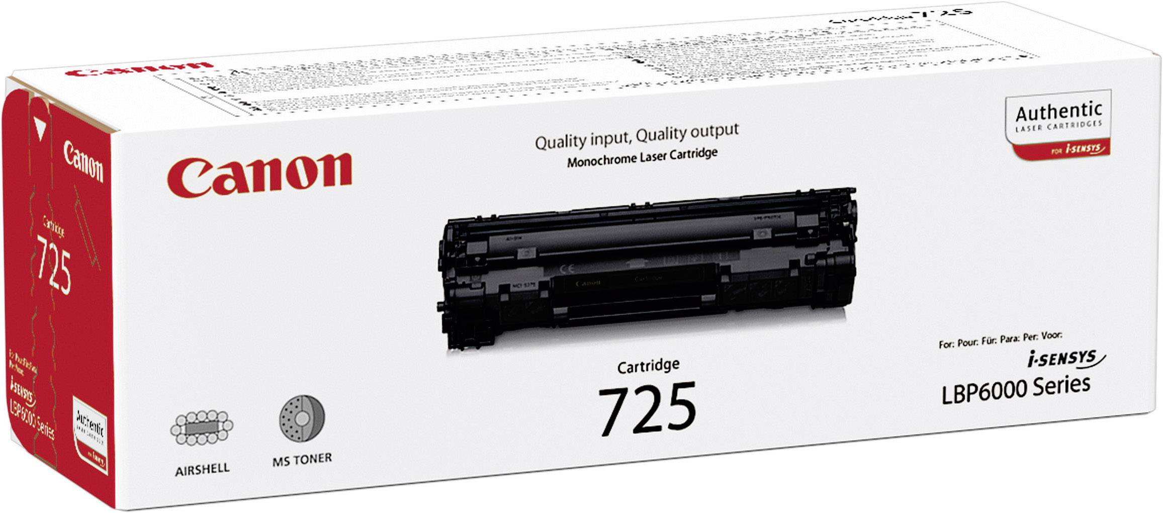Canon Toner 725 Original Black 1600 Sides 3484B002
