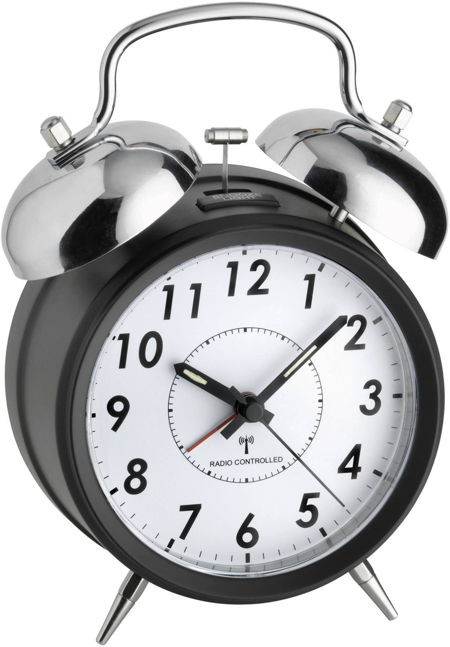 TFA Dostmann 60-1503 Radio Alarm clock Black Fluorescent Hands